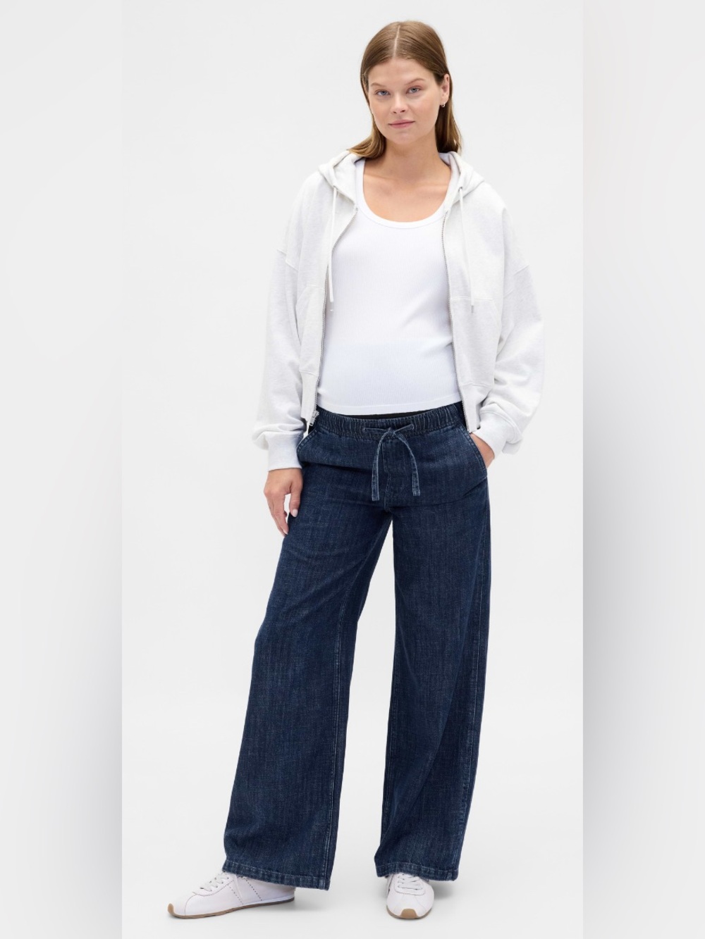 Gap Maternity Full Panel Easy Wide-Leg Jeans